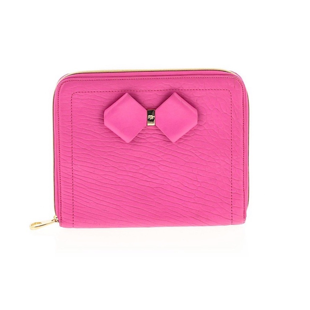 Ted Baker London Hot Pink Leather ipad laptop bag OS